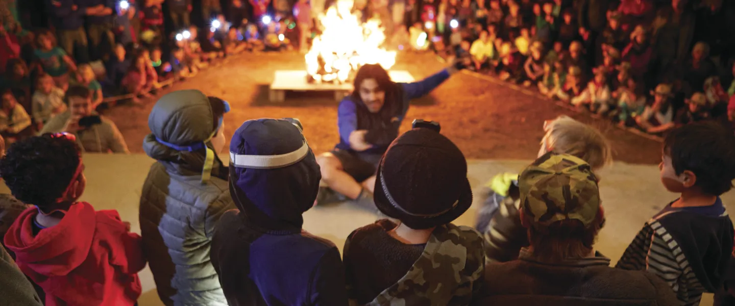 Camp counselor and YMCA campers